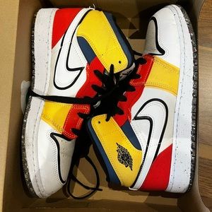 Nike Jordan 1 Mid SE youth 6.5 Fun Color